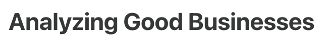 Analysing Good Businesses profile